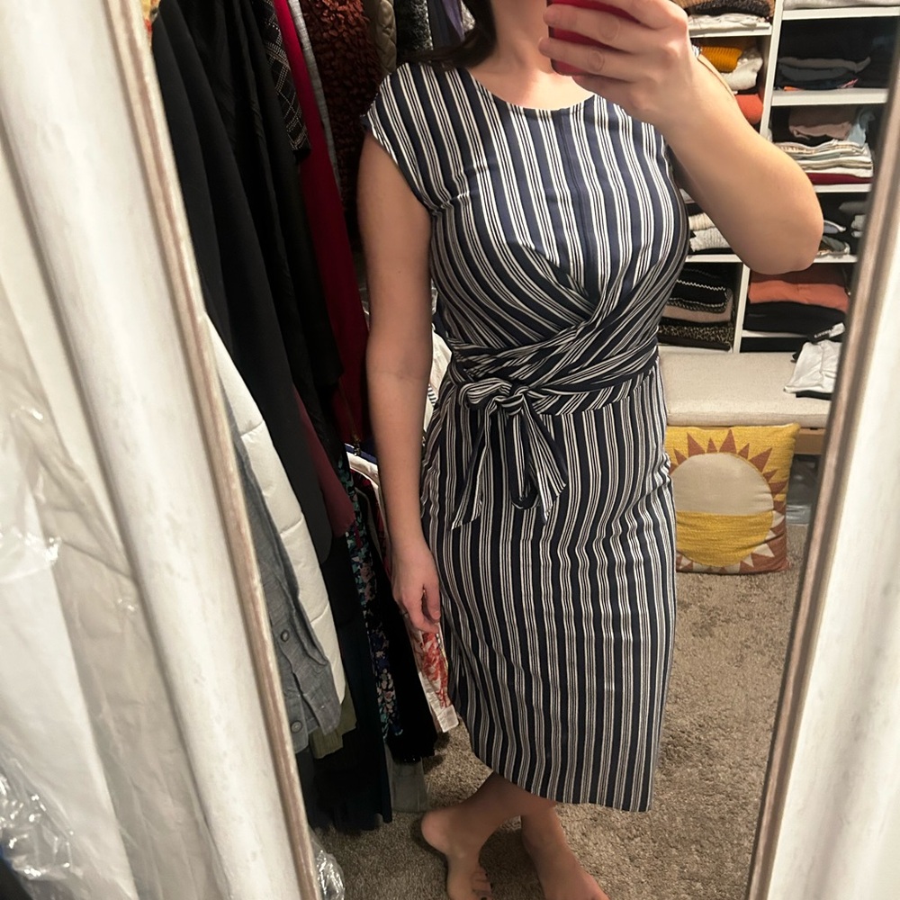 Lauren Ralph Lauren Navy and White Striped Dress
